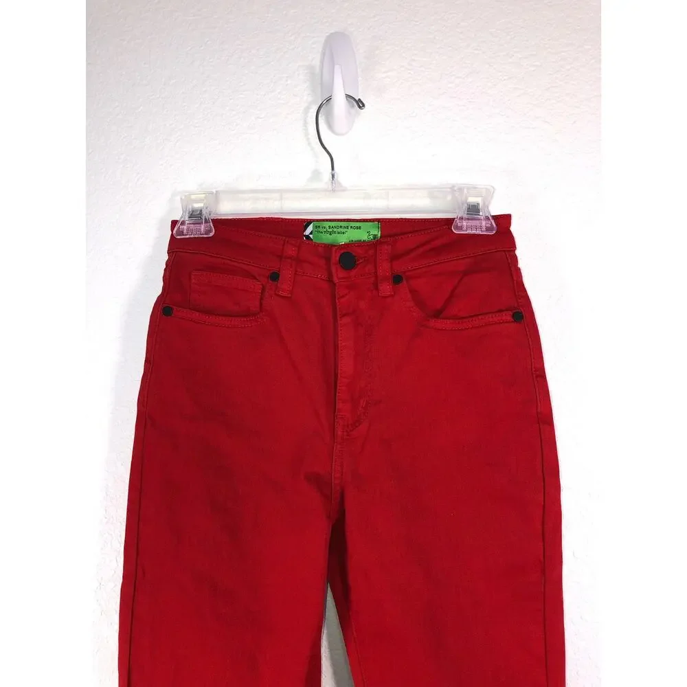 Sandrine Rose Hi Skinny Jeans in Red - 24